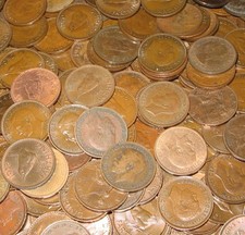 25 FARTHINGS BULK LOT OF OLD ENGLISH COINS 1900-1956