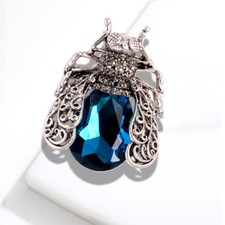 Silver Bee Vintage Art Deco Style Brooch Pin Crystal Insect Pendant Gift