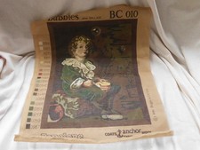 BUBBLES after MILLAIS ~ VINTAGE PENELOPE TAPESTRY NEEDLEPOINT CANVAS IMAGE