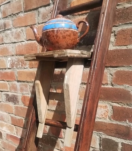 Vintage wooden flower - , pot