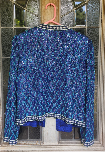Vtg sequin trophy jacket art - jacket,