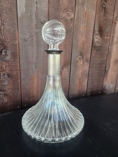 Vintage glass decanter with - vintage,