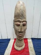 AFRICAN SCULPTURAL VINTAGE OLD WEST AFRICAN WOODEN HEAD 20TH CENTURY DISPLAY