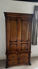 Dark Mahogany Wardrobe 2 Door with 4 Drawers