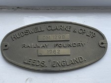 Worksplate Hudswell Clarke & Co Ltd Leeds-DM 1298 1962.