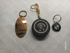 3 X BMW KEYRINGS KEY RINGS 1 X 22ct GOLD PLATED USED CONDITION