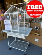 Parrot-Supplies Kansas Open Top Parrot Cage - White.