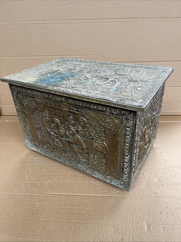 Vintage embossed brass and - vintage,