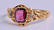 STUNNING ANTIQUE GEORGIAN 18ct GOLD RUBY & DIAMOND RING