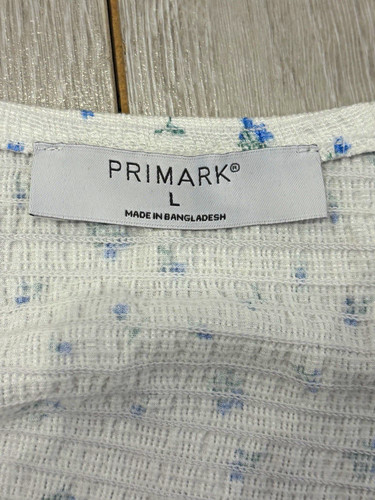 Primark white blue floral - l,