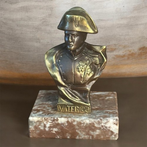 Vintage brass napoleon bust - brass, on