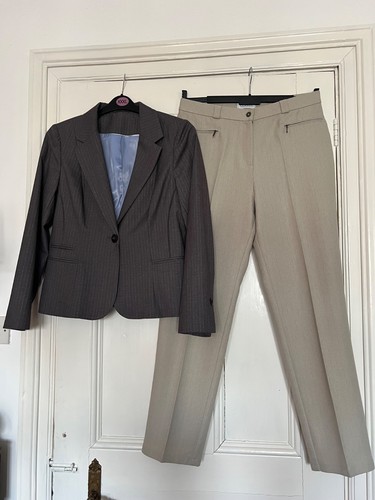 Ladies size suit s beige - 14, m&s