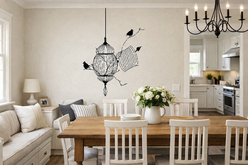 Bird cage nature vinyl wall - bird,