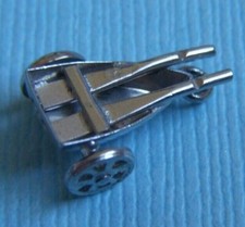 Vintage movable row boat with oars and trailer wheels move sterling charm