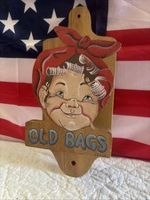 Vintage American “OLD BAGS” Wall Mounted Bag Holder Kitchenalia