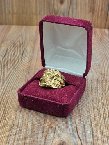 Men gold cowboy saddle ring - gold,