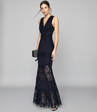 Reiss Navy Adala Lace Detailed