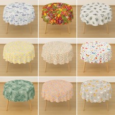Round Wipe Clean PVC Tablecloth Oilcloth Covering Protector New Designs 2025