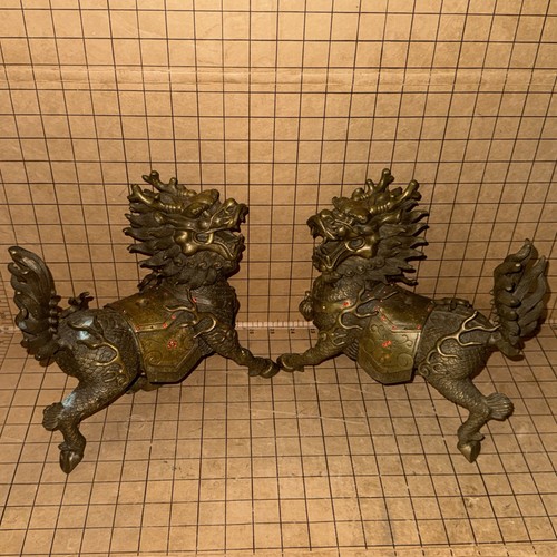 Vintage chinese bronze inlaid - bronze,