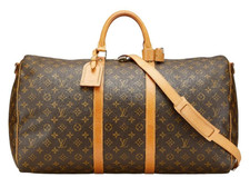 Louis Vuitton Keepall Bandouliere 55 Monogram Canvas Brown Boston Bag M41414