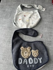 Baby Boy Bibs. Next. X2. Learning, Weaning. Wash Clean. Used.