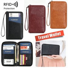 RFID Passport Holder Cards Wallet Pouch Document Money PU Travel Organiser