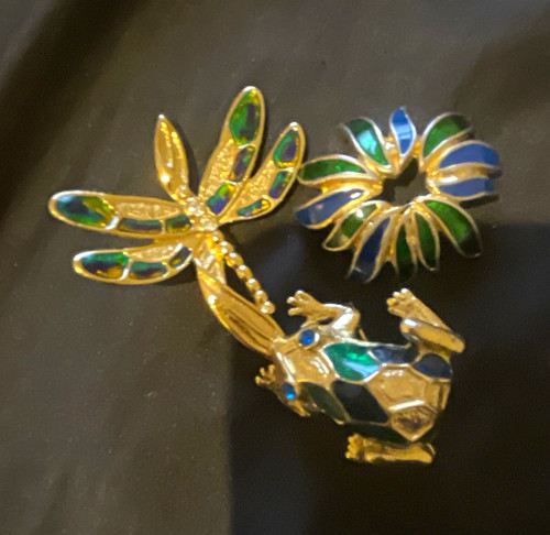 Lot gold tone enamel - of, gold-tone