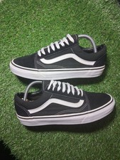 VANS OLD SKOOL Black White UK Size 8 VGC
