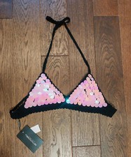 Prettylittlething sequin crochet bralette. Size small. New with tags