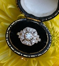 Art Deco Style Round Cut Lab