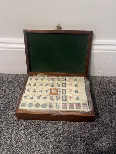 Vintage chinese mahjong wooden - vintage,