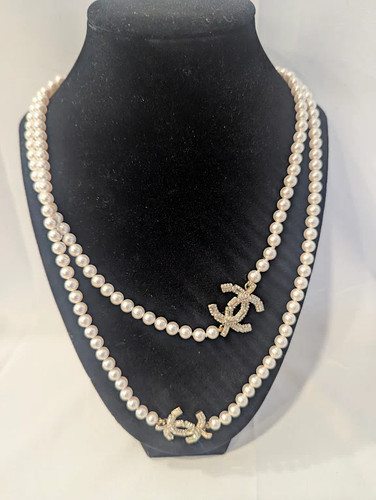 Chanel long pearl necklace - pearl,