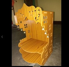 Religious Temple Engineered Natural Wooden Engraved Home Temple Puja Mandir Gift