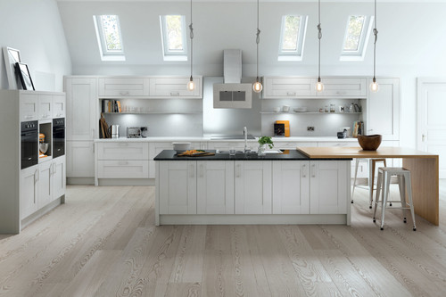 Light grey shaker kitchen - light,