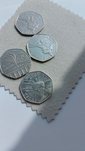 50p coin lot x - uk, x4