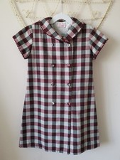 La Coqueta Burgundy Check Dress age 7 years