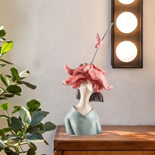 Girl statue sculpture flower - girl,