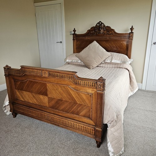Bed antique french oak double - bed,