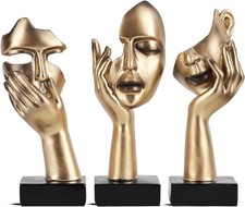 3 PCS Thinker Statue, Golden