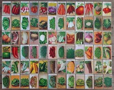 144 Vintage French Vegetable Seed Packet Labels, original 1920s Botanic Prints