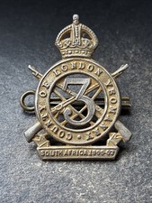 London Yeomanry, 3rd County Of, British Army Silvered Cap Badge.