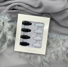 8 x HIJAB SCARF SAFETY PINS MUSLIM HIJAB FASHION PINS SNAG FREE BLACK & WHITE