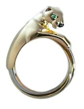 Vintage Cartier Trinity Panthere Emerald Ring SZ 52