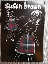 Susan Brown Skirt Fabric Vintage. Material Kit to make. Grey Tartan.Wool Blend