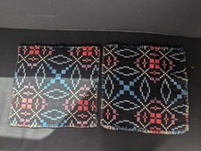 Pair Of Pure wool Welsh blanket Cushion Covers in “Liquorice Allsort" 1950's