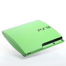 Green Carbon PS3 slim Textured Skins -Full Body Wrap- decal sticker cover 