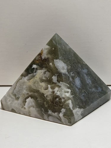 Moss agate crystal pryamid - agate, 130