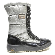 OLANG Womens Snow Boots Black & Silver Synthetic UK 4 Winter Waterproof Outdoor