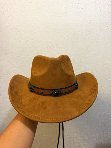 Brown suede western cowboy - suede,