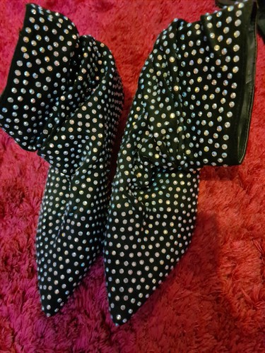 Diamantie black kitten heel - kitten,